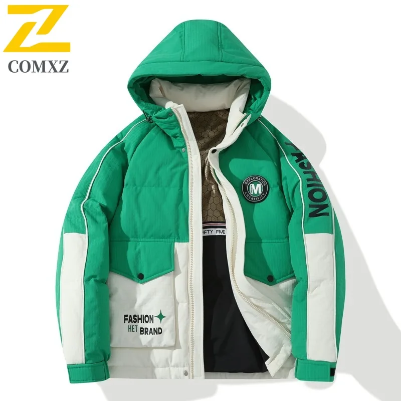 COMXZ Men Cotton Padded Jacket Graphene Thermal Outdoor Camping Coldproof Climbing Padded Jacket Stylish Travel Bread Jackets