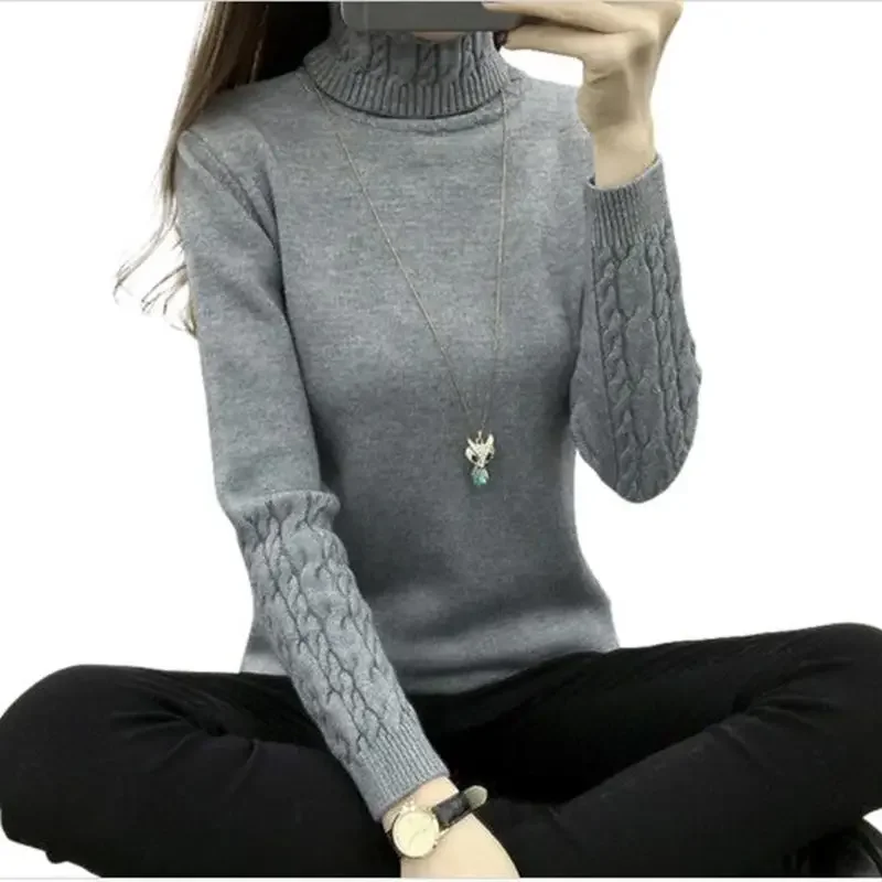 Women Turtleneck Winter Sweater Women 2024 new Long Sleeve Knitted Women Sweaters And Pullovers Female Jumper Tricot Tops QH0812