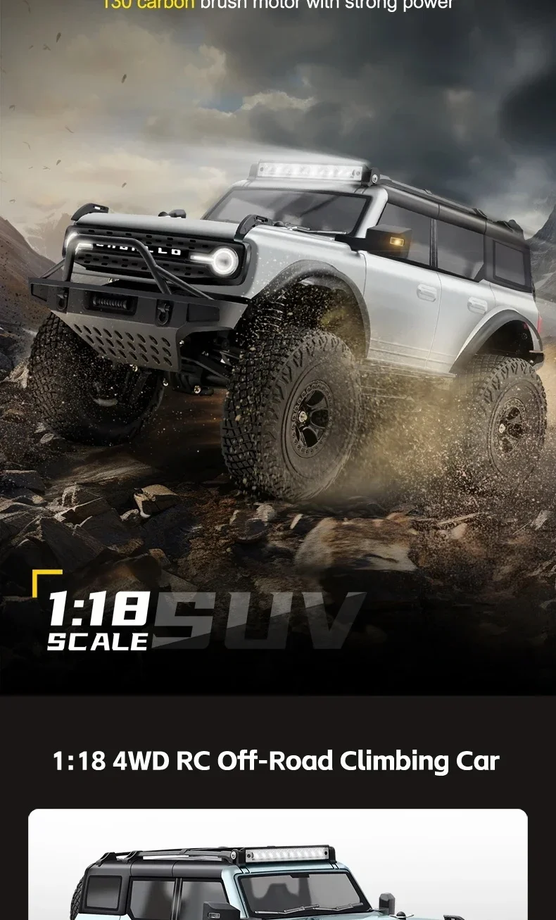 

Professional Off-road Climbing Vehicle 1/18 RC Off-Road Climbing Car Smart Fixed Speed Cruise Electric Remote Control Car RTR