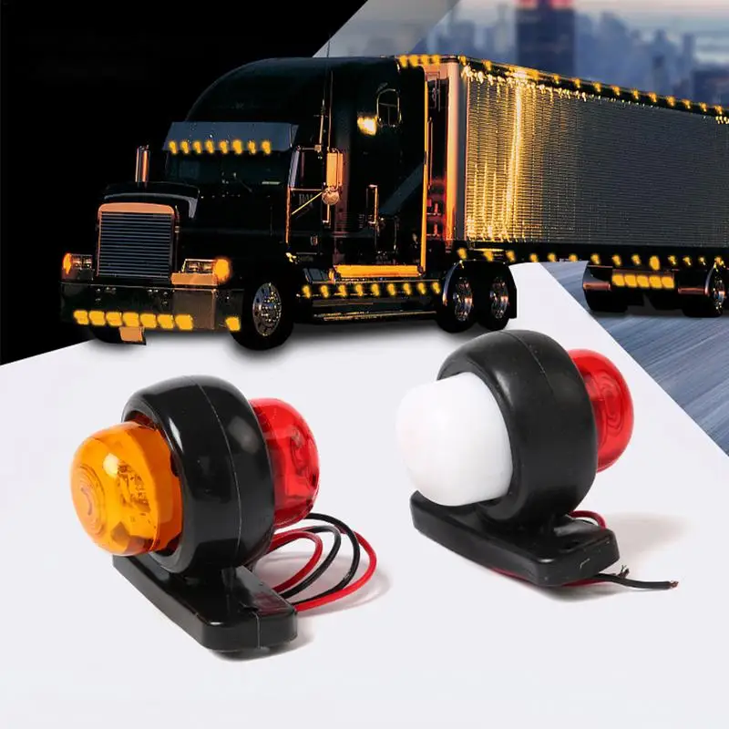 Round Trailer Light Round Clearance LED Front Rear Side Indicator Bullet Marker Light For Truck RV Car Bus Trailer Van Caravan