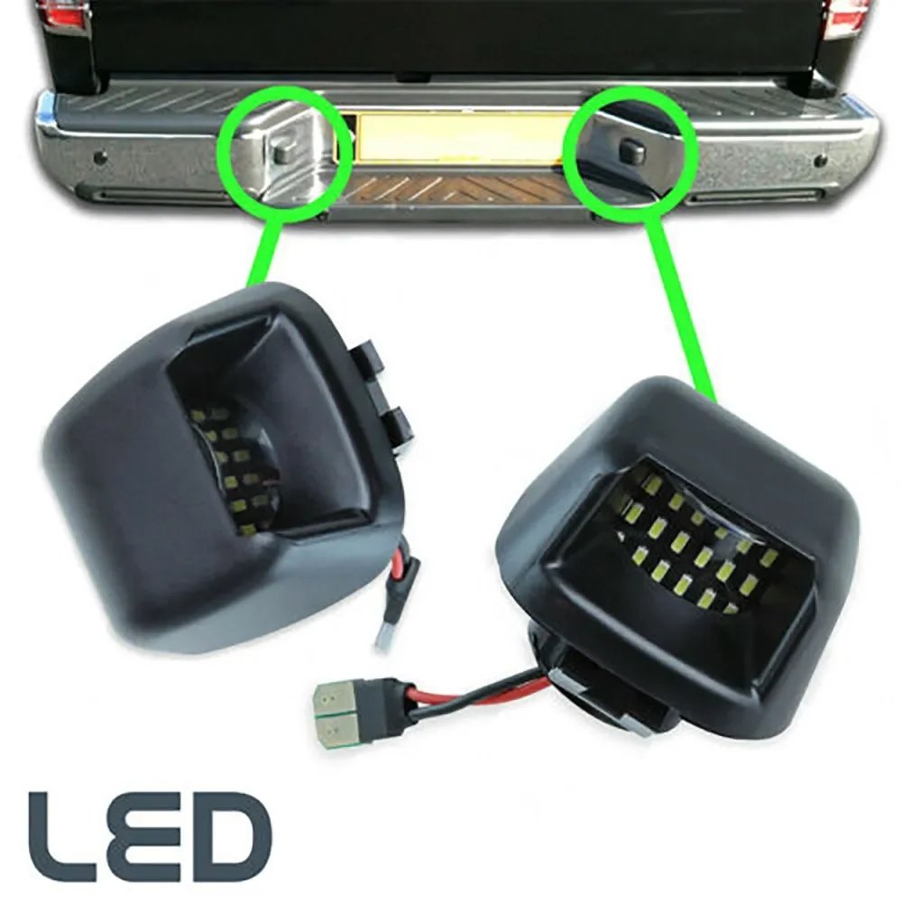 2Pcs/Set Car Accessories For Car Navara D40 /Frontier 2005 ~ 2016 LED License Number Plate Lamp High Quality LED Light Source