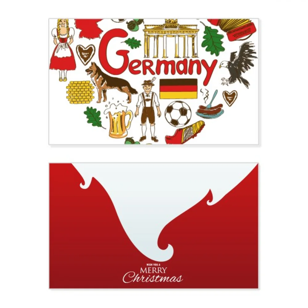 Germany Love Heart Landscap National Flag Holiday Holiday Merry mas Congrats Card Xmas Letter Message