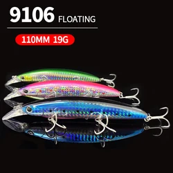 20g 110mm Floating Minnow Fishing Lures Seabass Trout Artificial Hard Baits Long Casting Wobblers Saltwater Freshwater Supplies