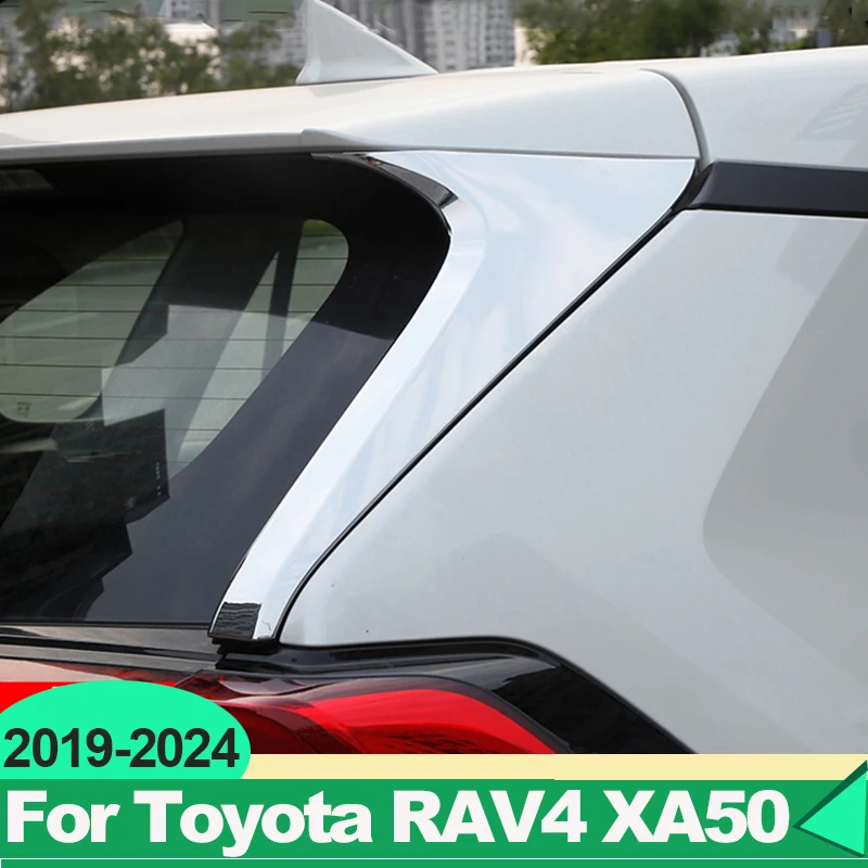 For Toyota RAV4 2019 2020 2021 2022 2023 2024 RAV 4 XA50 Hybrid Car Rear Window C Pillar Decoration Cover Exterior Accessories