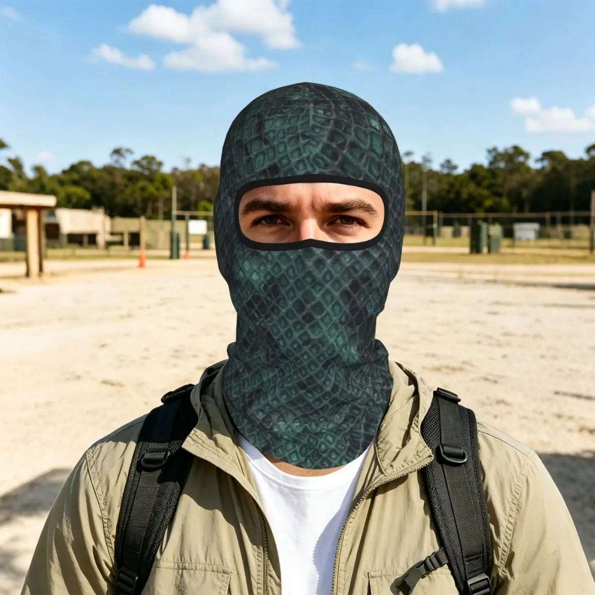 Snake Skin Reptile Breathable Thin Balaclava Full Face Mask Sun Protection Neck Gaiter For Motorcycle Cycling Fishing Outdoor