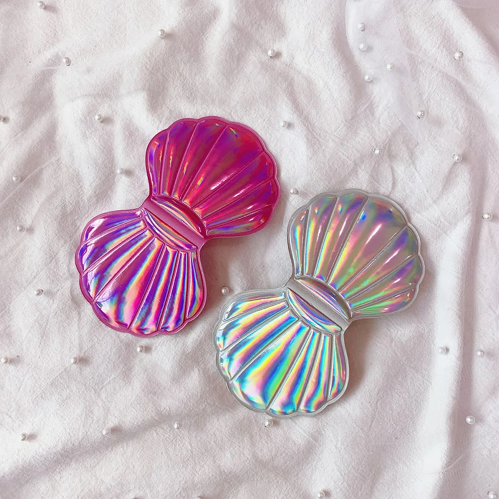 

2Pcs Shell Makeup Mirror Portable Foldable Compact Mirror for Lipstick Check Travel Accessory Lightweight Double Side