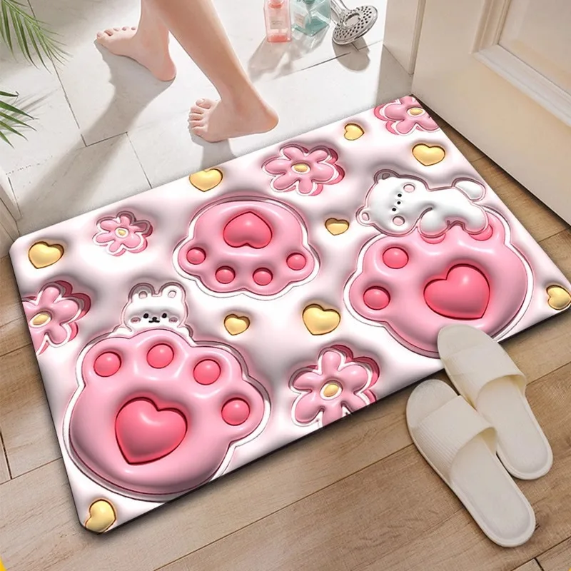Bathroom floor mat, water-absorbent and non-slip, soft diatomite mat for the toilet, quick-drying mat for the bathroom entrance