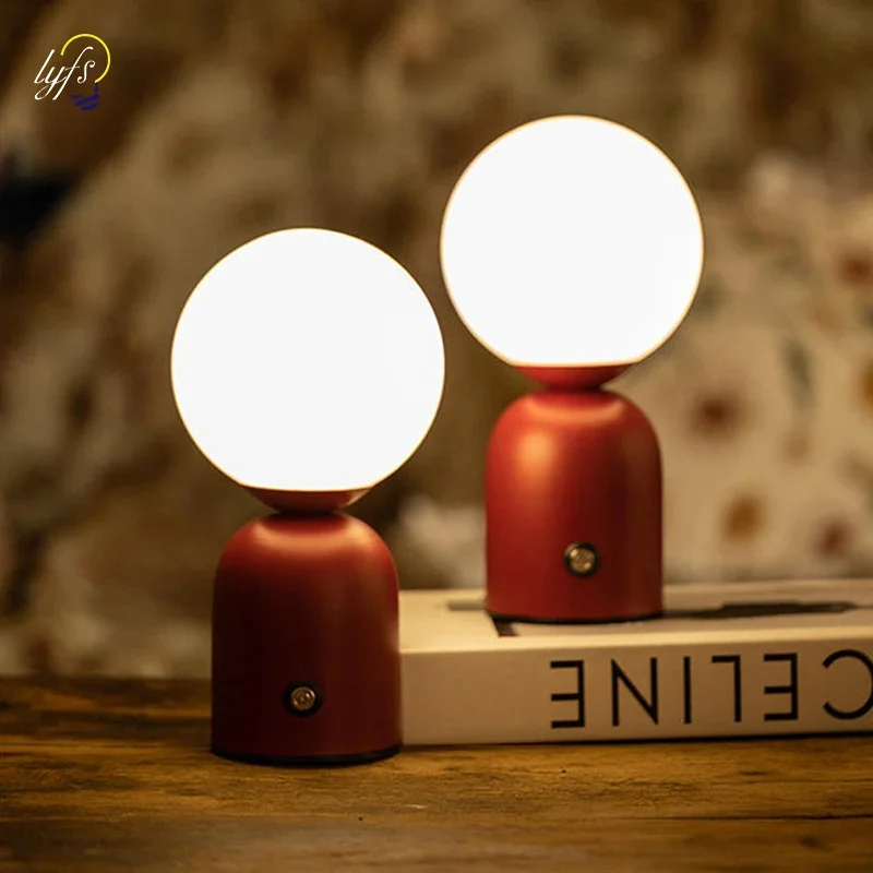 Nordic Led USB Table Lamp Touch Rechargeable Dimming For Coffee Bar Home Bedroom Bedside Multi-color LED Decorative Table Light