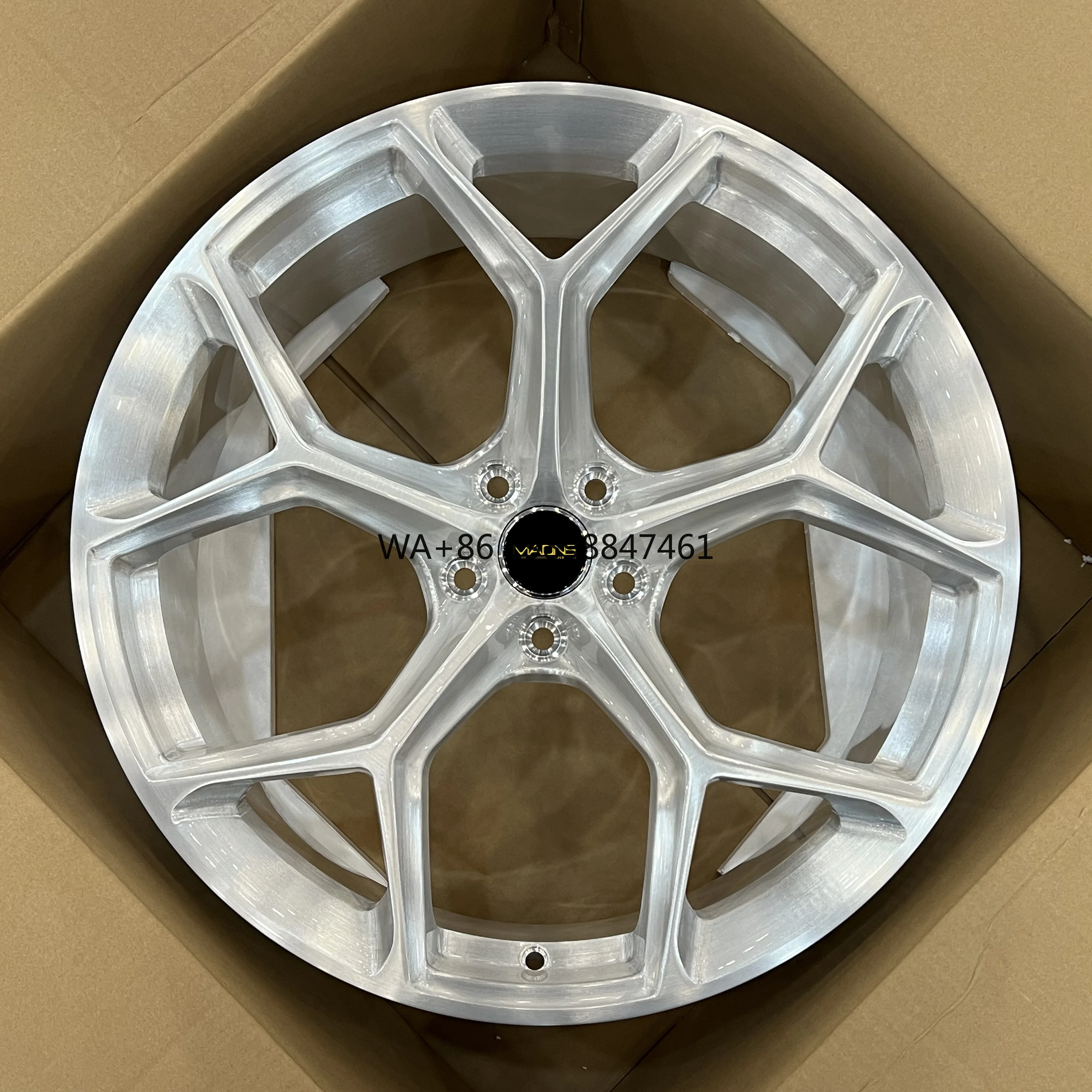 

Wheelshome 6132F 19/20/21/22 Inch Staggered 5-112 with 66.45 BMF Gloss Black Polished Forged Alloy Wheel for AUDI RS7