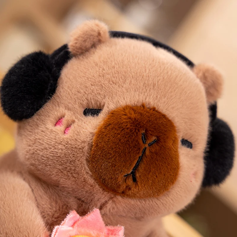 1 Piece New Cute Capybara Plush Toy Stuffed Animals Capybara Soft Doll Hold Flower Birthday Gifts