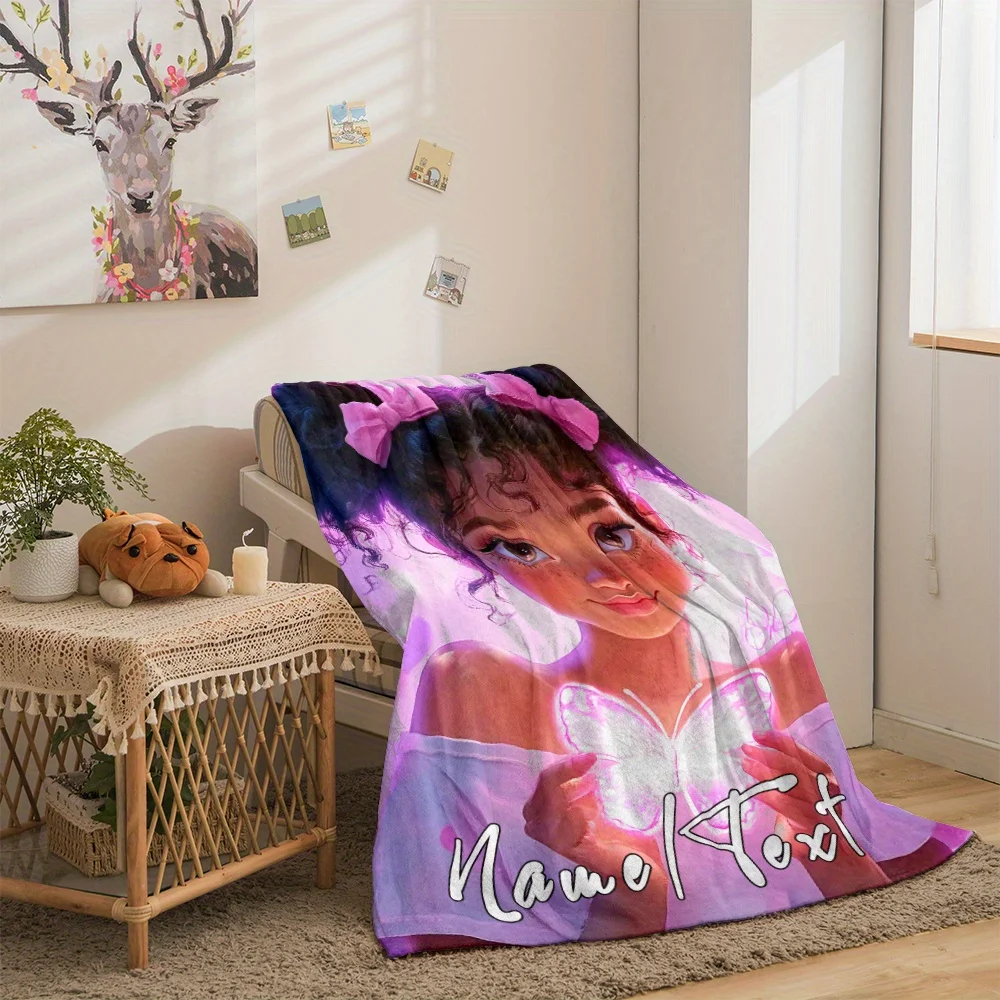 Custom name Christmas pet dog fleece blanket, suitable for sofa, bed, birthday, children, girls, boys, friends, gifts