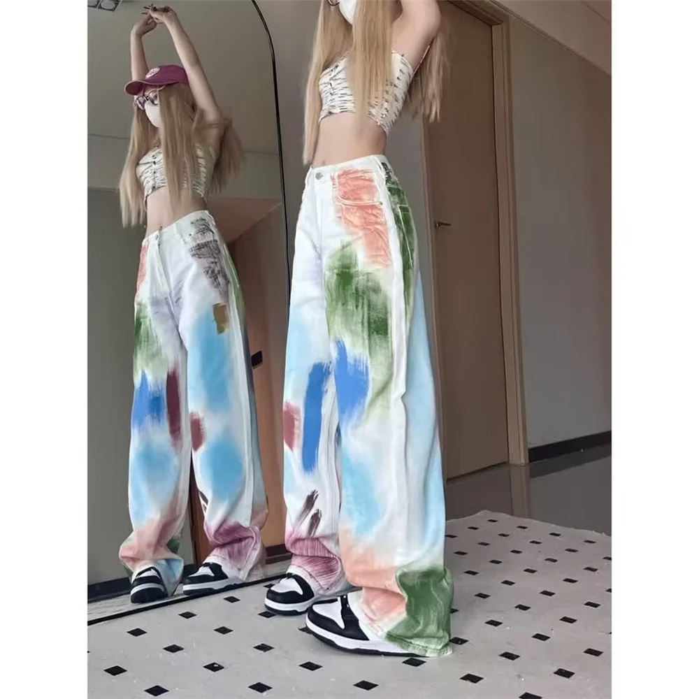 2024 New Jeans Women'S Loose Straight Tube Summer High Waist Wide Leg Floor Dragging Pants For Spring And Autumn Seasons