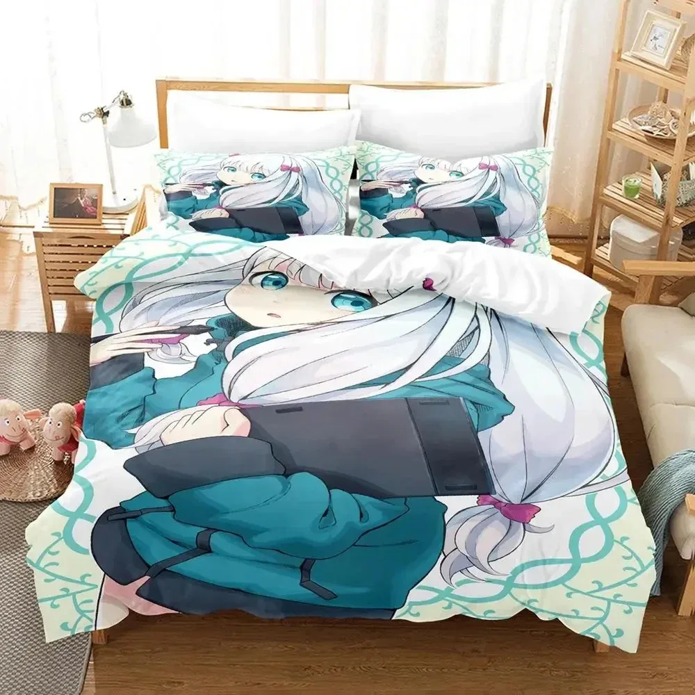 

Anime Sagiri Izumi Eromanga Sensei Bedding Set Duvet Cover Bed Set Quilt Cover Pillowcase Comforter king Queen Size Boys Adult
