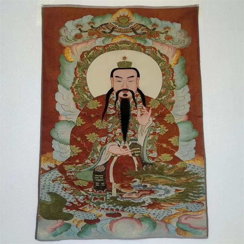 Thangka, embroidered brocade painting, Taoist Sanqing, Taiqing, exquisite home decoration, auspicious