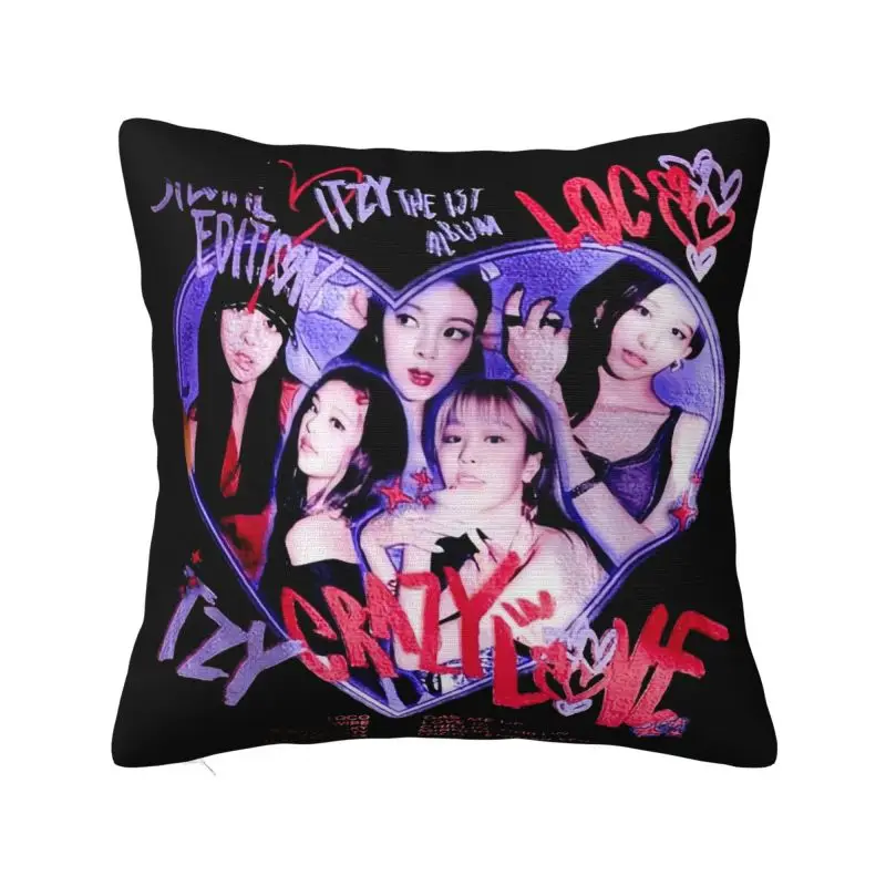 Custom Kpop Group Itzys Korean Girls Singer Pillow Case 45x45cm for Living Room Nordic Cushion Cover Square Pillowcase