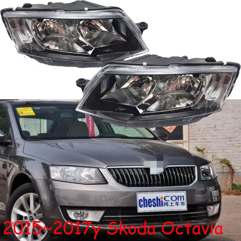 1pcs car bumper headlamp For Skoda Octavia headlight 2015~2017y car accessories head lamp for Skoda Octavia fog lamp