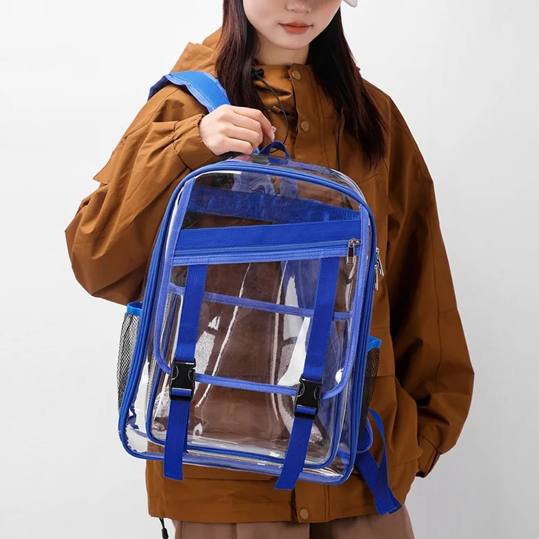 Transparent Jelly Bapa Large Capaci Double oulder Bag for Men And Women High Aesthetic Value School Bag Waterproof