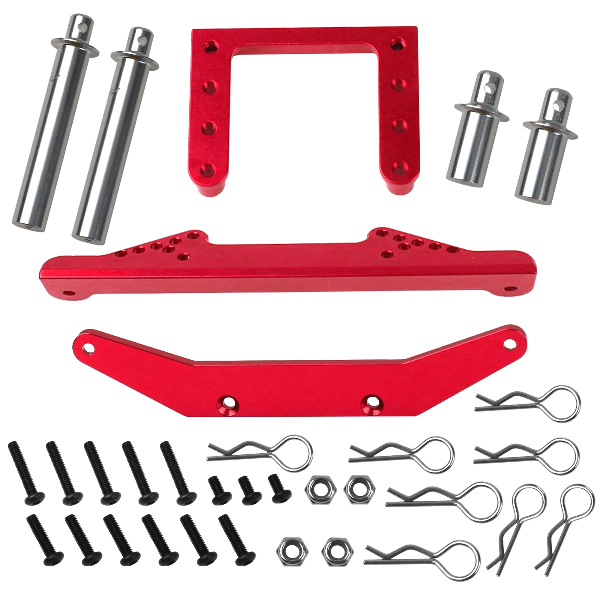 Metall-Karosseriehalterungen vorne und hinten, Karosseriepfosten, Upgrade-Teile, kompatibel mit Traxxas Slash 2WD Rustler Stampede VXL 1/10 RC 2WD Auto