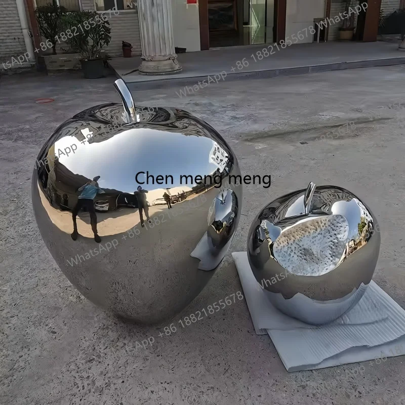 Stainless steel apple sculpture ornament , Lawn，Garden Park, Square Shop, Shopping Mall, Hotel, Art Ornaments