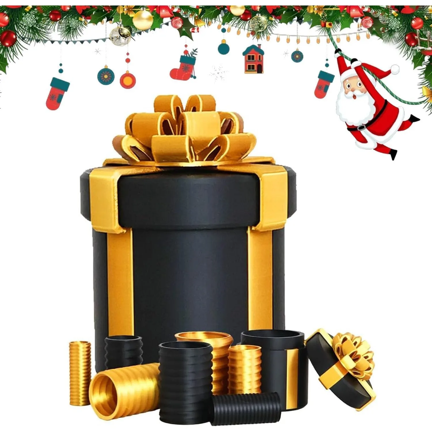 صندوق هدايا برغي متداخل مزعج حاوية بطاقات المال 10 طبقات علب هدايا مزحة قابلة لإعادة الاستخدام لعيد الميلاد وعيد الميلاد والحفلات الممتعة #1