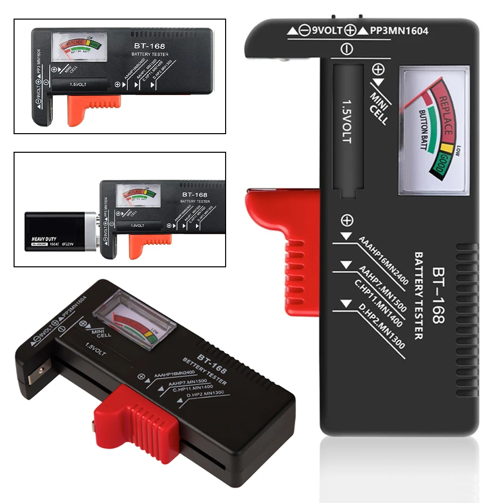 BT-168 /BT-168D Battery Capacity Check Detector Battery Analyzer Battery Checker Volt Measure for AA AAA C D 9V 1.5V Button Cell