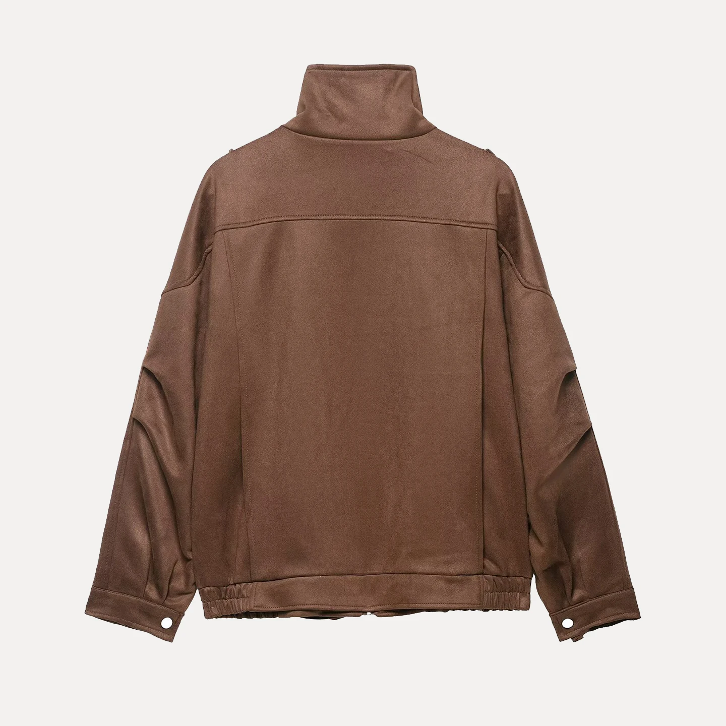 Fall 2025 Women's Faion Loose Zipper Deer Suede Jaet Personalized Work Resumption ort Outerwear Ladies' Premium Clothing