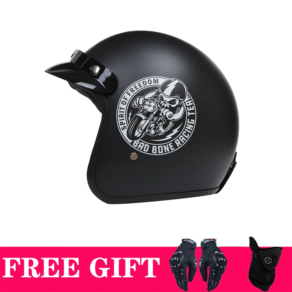 Retro Vintage Helmet Motorcycle 3/4 Open Face DOT ECE Approved PU Leather Cascos Moto Helmet Capacetes Casque Cafe Racer Kask 4