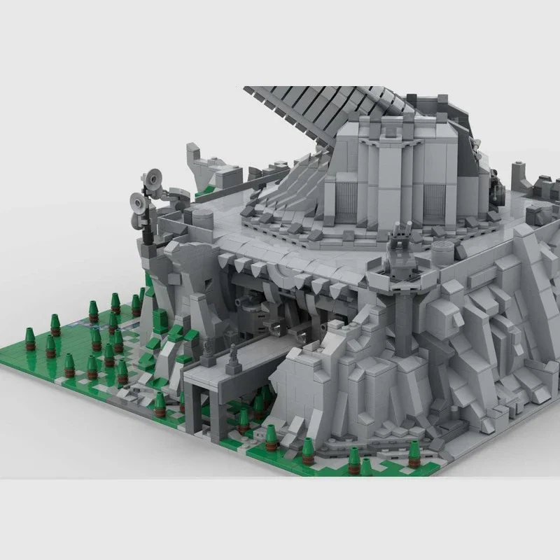 Sci-Fi defense system large turret bricks planetare abwehrkanone planetary cannon blocks mountain fortress military moc diorama