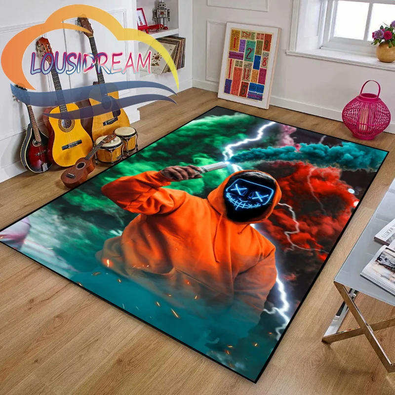 Gamer or Game handle Playroom and Bedroom Plush Carpet Non-slip  Soft Play Mat Bed Area Rug Parlor Decor