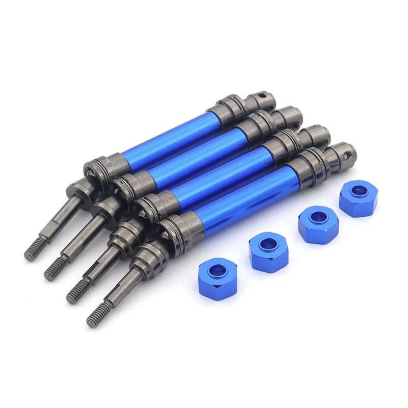 

B05C-8Pcs Metal Front And Rear Drive Shaft CVD For 1/10 Traxxas Slash Rustler Stampede Hoss VXL 4X4 RC Car Upgrade Parts,Blue