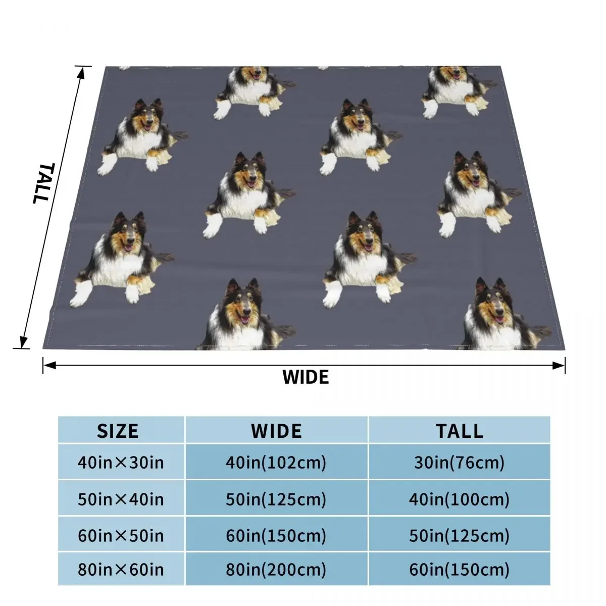 Rough Collie Tri Throw Blanket fluffy Cute Plaid Dorm Room Essentials funny gift Blankets