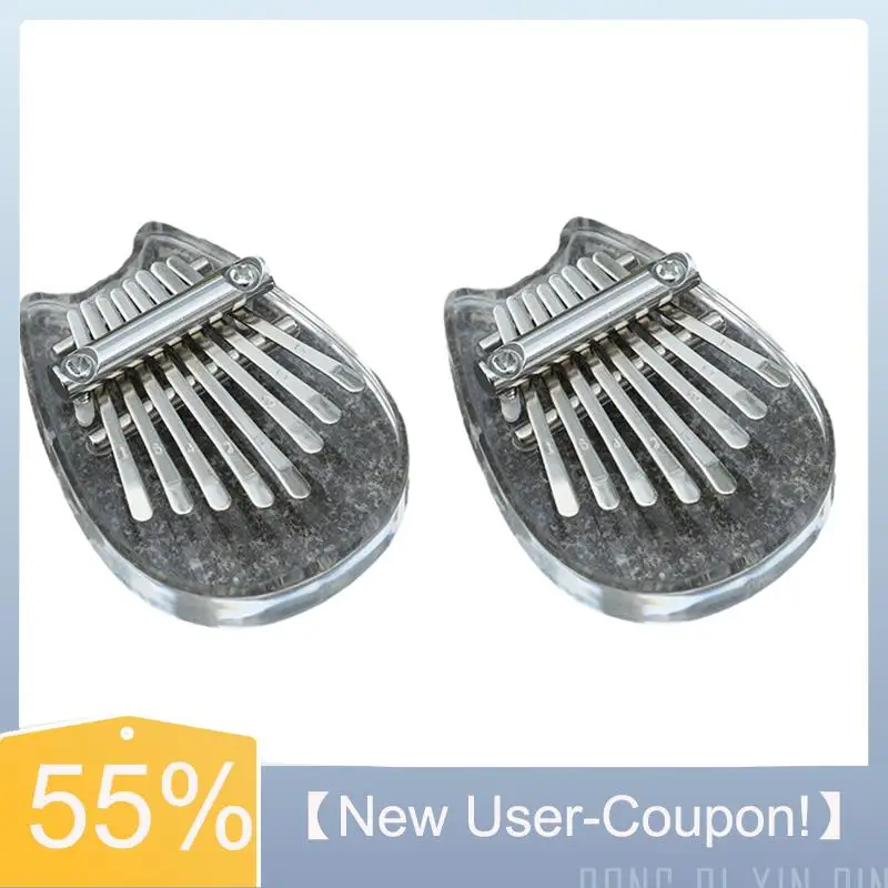 【New User-Coupon!】8-Key Mini Kalimba Rainbow Transparent Crystal Kalimba Finger Piano Instrument