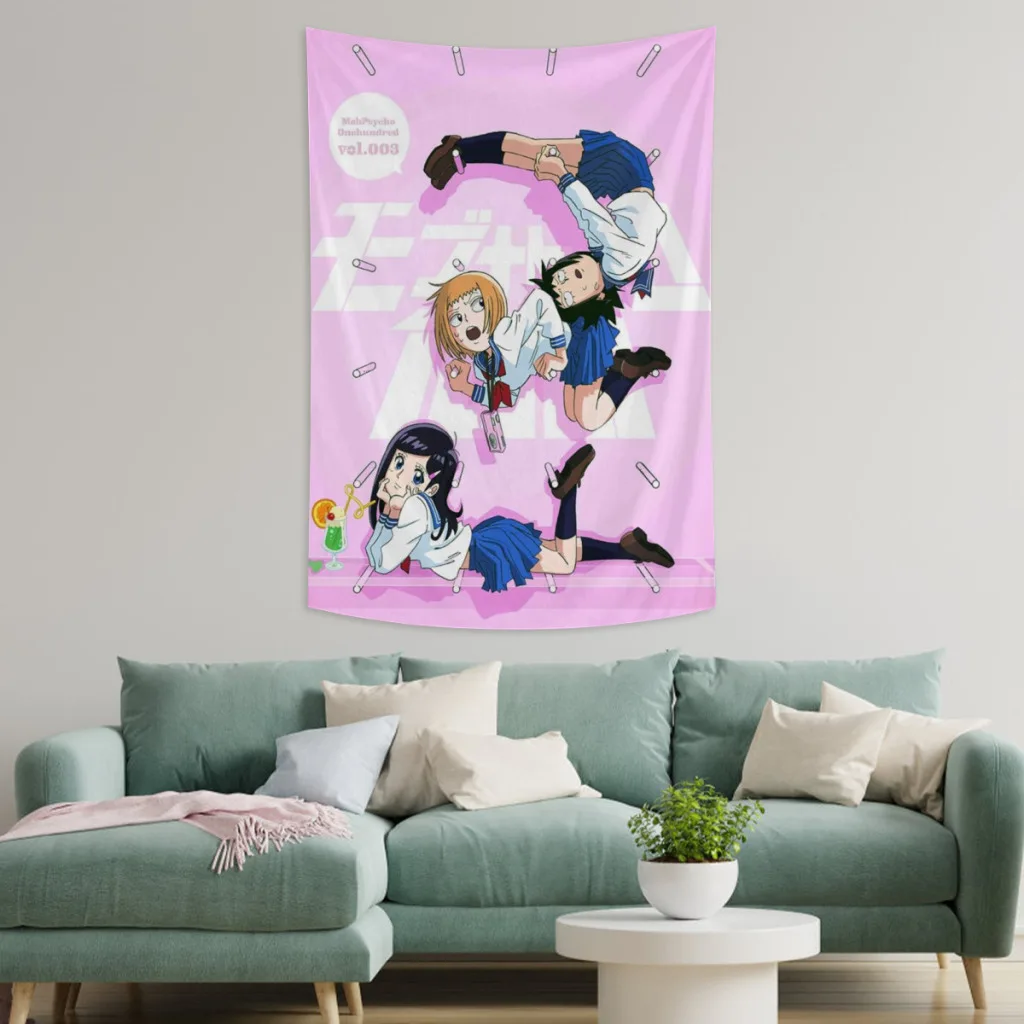 Mob Psycho 100 Tapestries   Room Decoration Items Home Décor Bedroom Wall Decorating Cloth