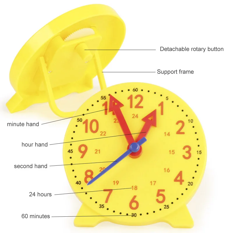 Orologio Montessori per bambini Giocattoli educativi Ora Minuto Secondo Cognizione Puzzle di abbinamento Giocattoli Sussidio didattico per bambini in età prescolare