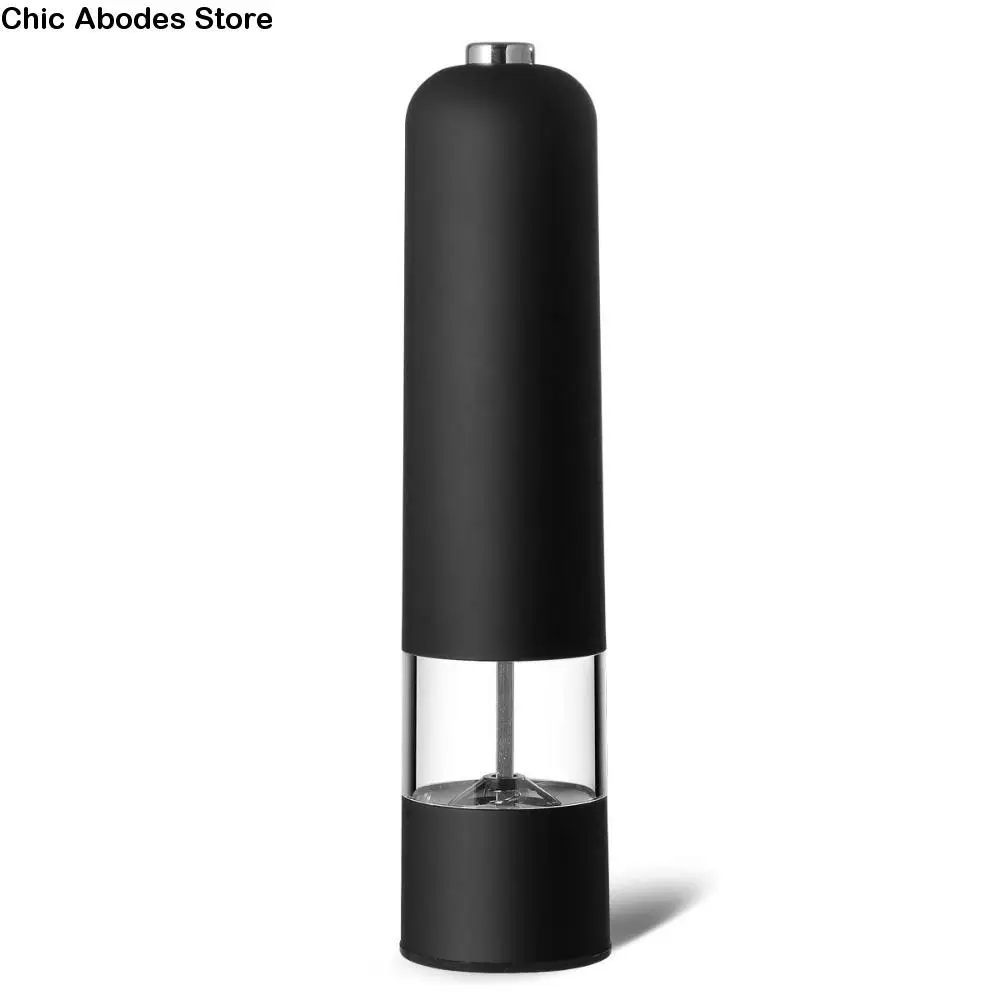 

Adjustable Coarseness Electric Pepper and Salt Mill Visible Bottle Body Ceramic Grinding Core Pepper Grinder ABS Battery Powered