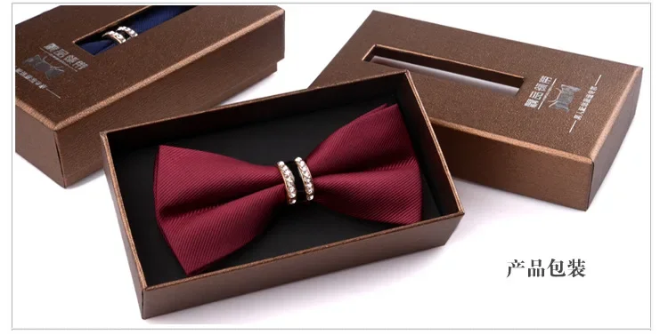 New RhinestonBow Tie For Men Shining Crystal Collar Bowtie Luxury Wedding Banquet Party Bling Butterfly Knot Bridegroom Bow Ties