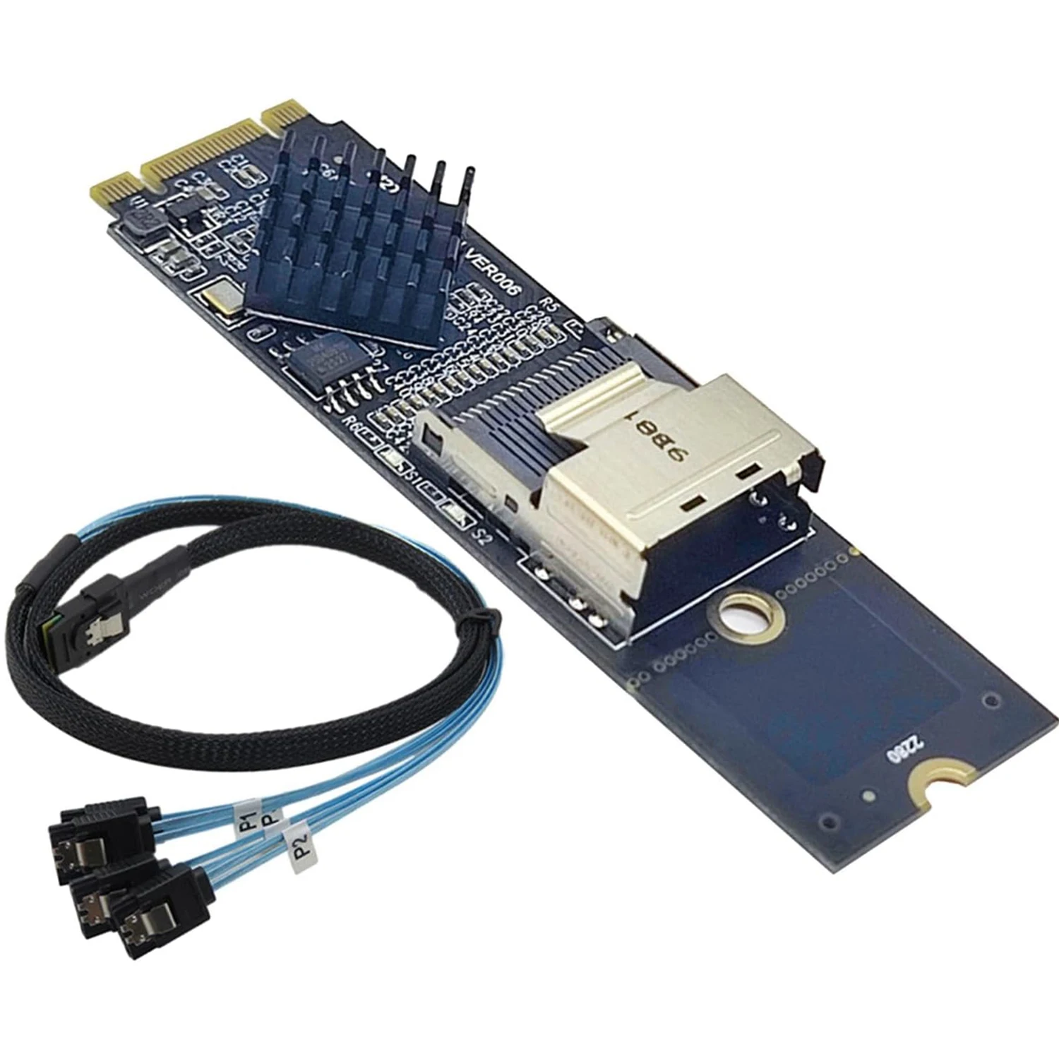 Generic M.2 NVMe to Mini 36 Pin SFF-8087 SATA 3.0 Expansion Card Controller Adapter Card Plug And Play ,with Cable