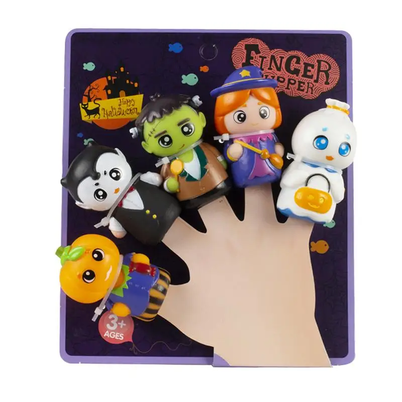 Cartoon Animal Finger Puppets Children Halloween Finger Puppets Set Interactive Toy Puppets Wonderful 5X Puppets For Halloween