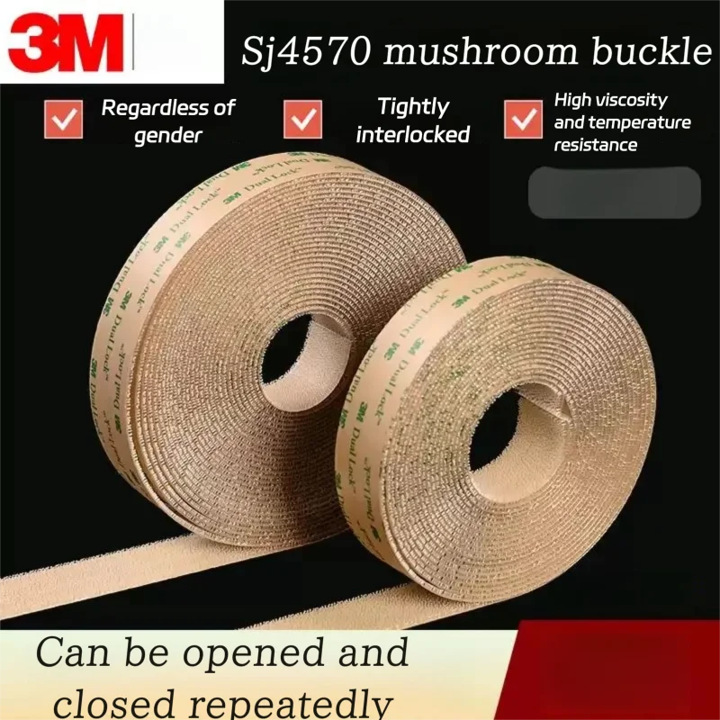 3M SJ4570 Dual Lock Double Sided Adhesive Tape Transparent Mushroom Reclosable Fastener Adhesive Tape Strong Sign Fixing Tape
