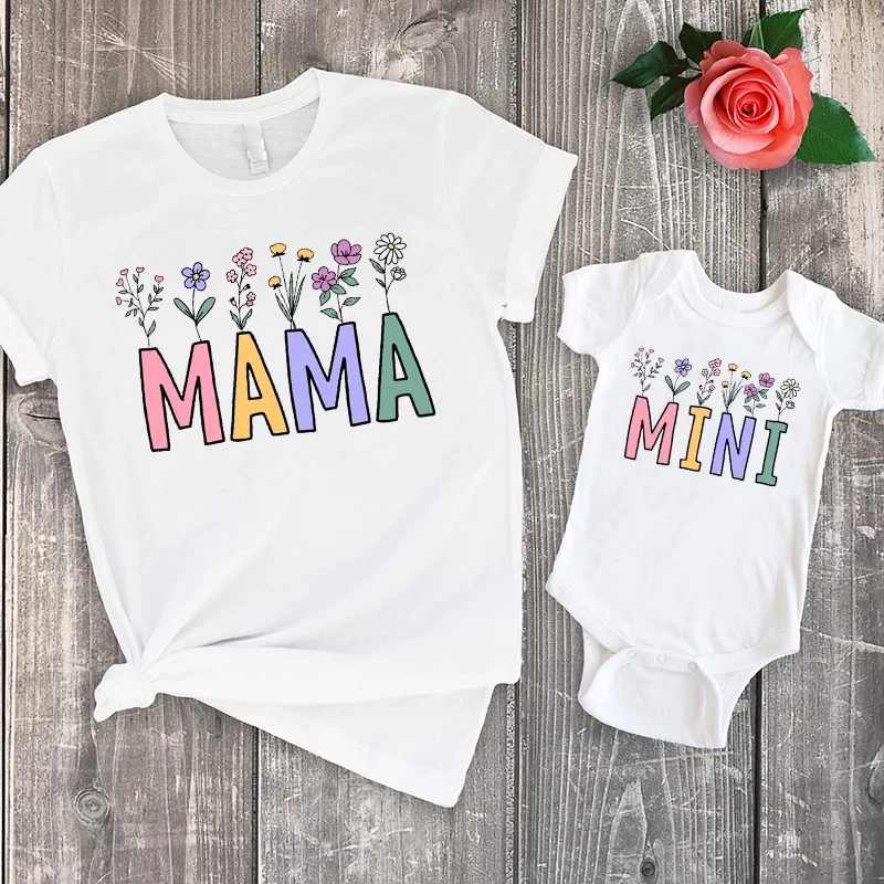 New Mom Shirt Mother and Daughter Outfits Mama Matching Family Outfits Matching Mommy and Me Tee Summer m