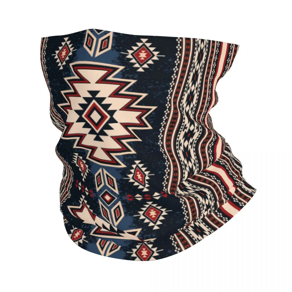 Pañuelo con estampado geométrico azteca étnico mexicano Navajo del suroeste nativo personalizado, calentador de cuello, bufanda de tubo de esquí de invierno, polaina, cubierta para la cara