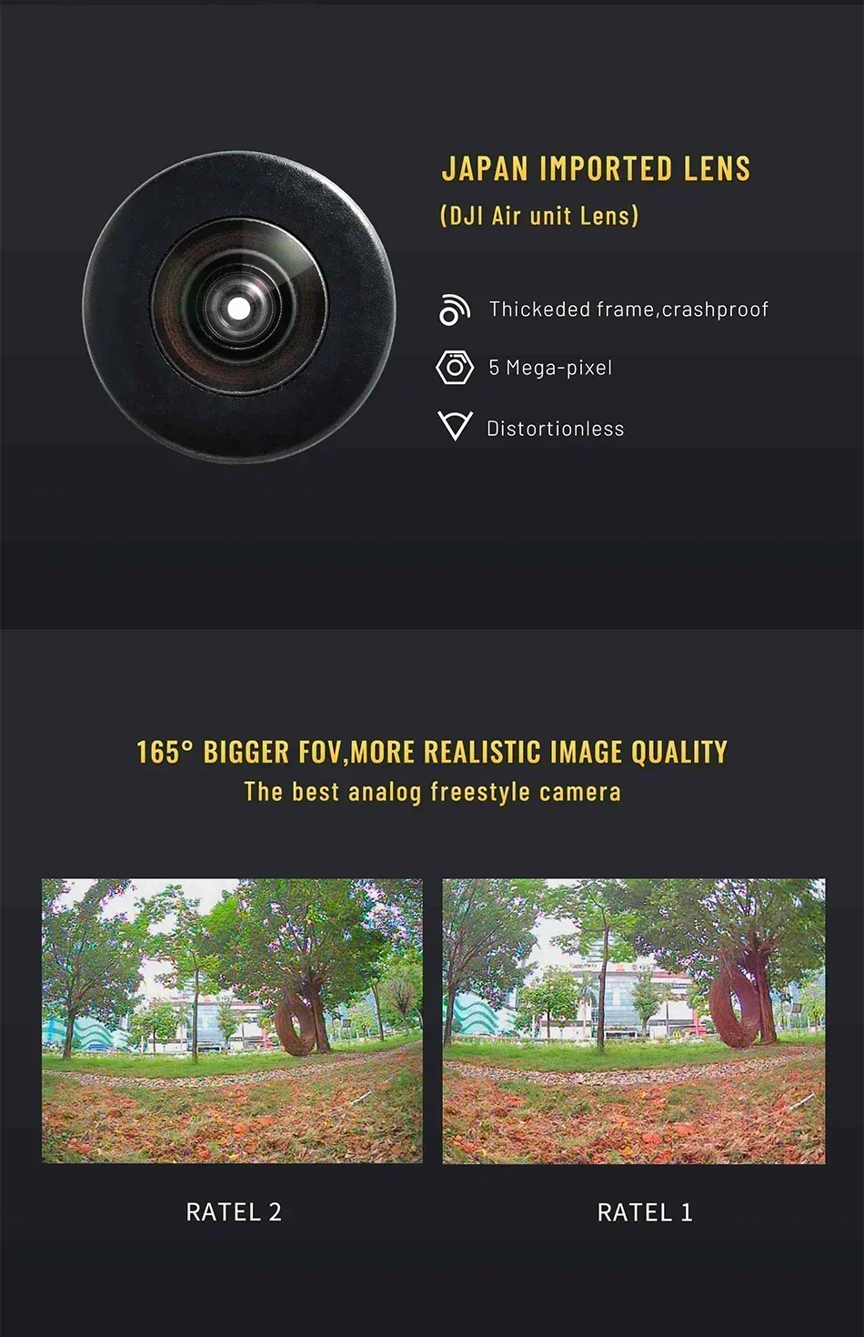 Caddx Ratel 2 V2 FPV Camera, 2.1mm Lens Super WDR 1200TVL 16:9/4:3 for 19x19mm RC Racing Drone (PAL/NTSC) view 5