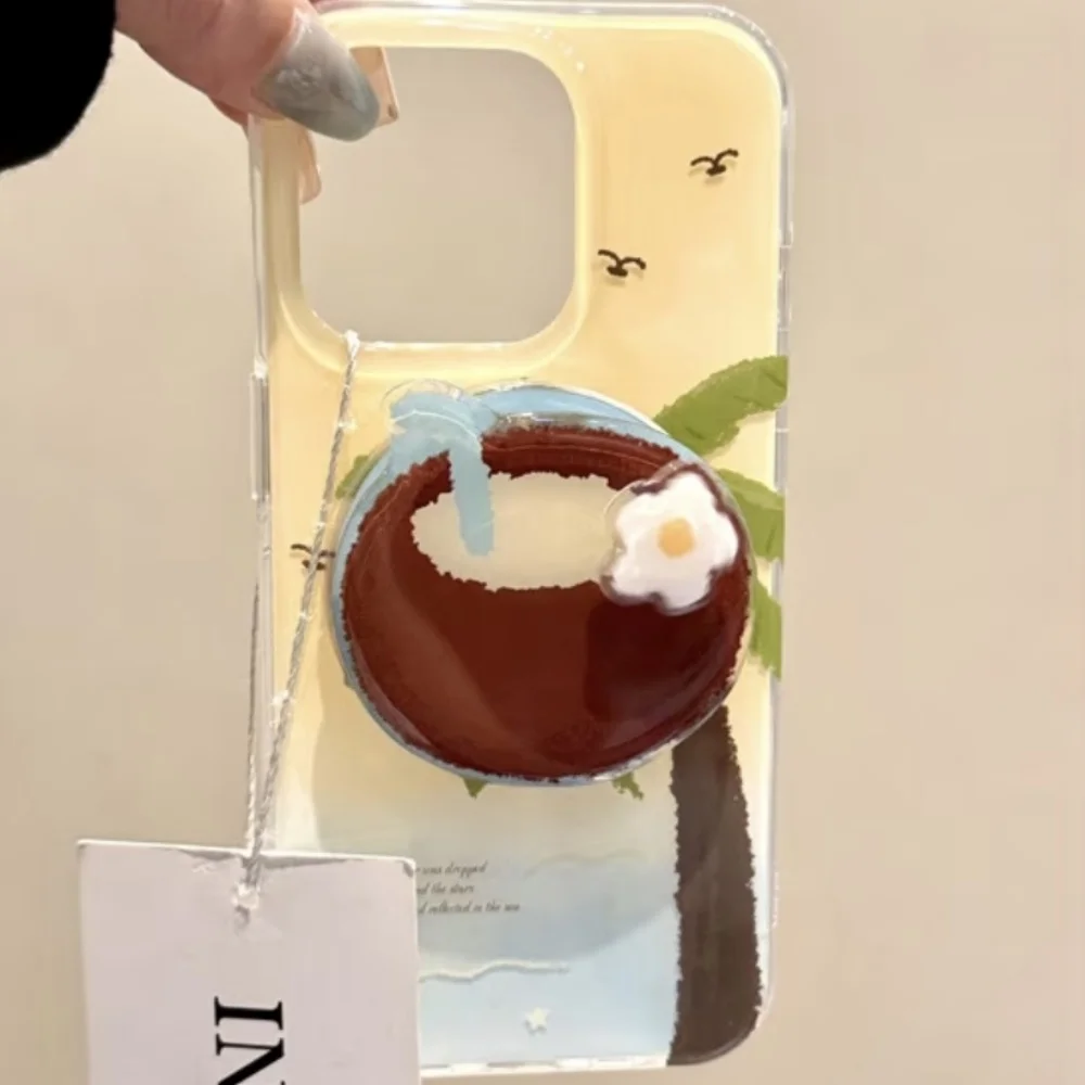 Cartoon Cute Rotate Coconut Supporto magnetico Supporto per telefono Grip Tok per Magsafe iPhone Samsung Supporto espandibile per dito con anello sicuro