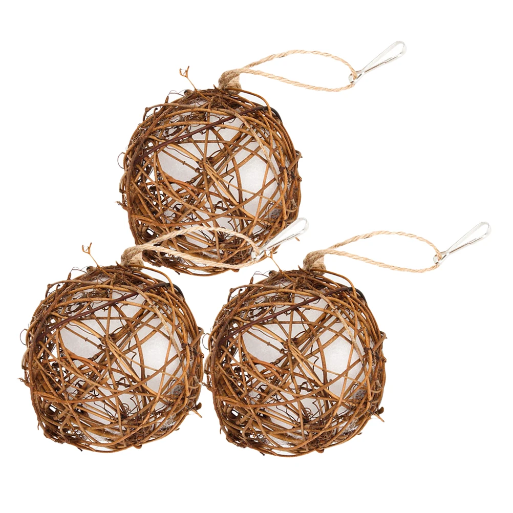

3 Pcs Hummingbird Nest Builder 15cm Spherical Filled Nesting Material Outdoor Indoor Garden Hanging Pet Supplies