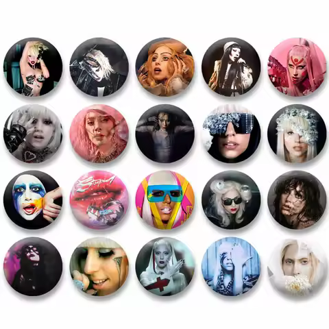 Chromatica Symbol Brooch Pop Singer Lady Gaga Button Pin Fashion Jewelry Accessory Gifts for Friend Round Badges for Bag Jacket