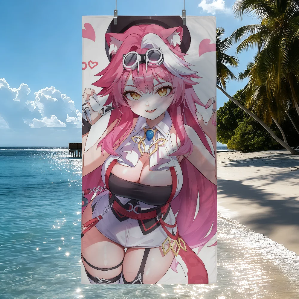 Singer R-Raora Panthera VTuber Towel Sports Quick Dry Travel Camping Sandproof Soft Light Large Beach Towel