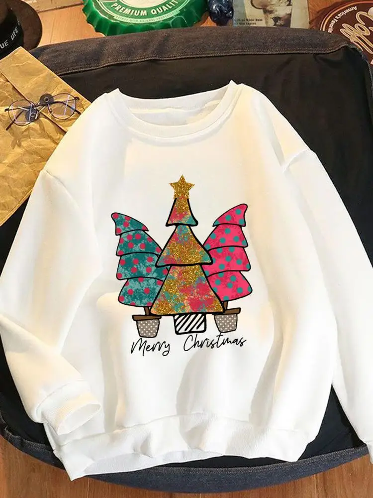 

Star Tree Watercolor Women Fleece Clothing Christmas Spring New Year Fashion Winter Pullovers Print Female Graphic Sweatshirts