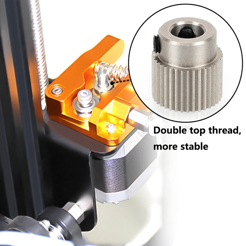 10 Pz MK7 MK8 Ruota di Estrusione Ingranaggio 26/36 Denti In Acciaio Inox Foro 5mm Estrusore Alimentatore Driver Gear Accessori Per Stampanti 3D