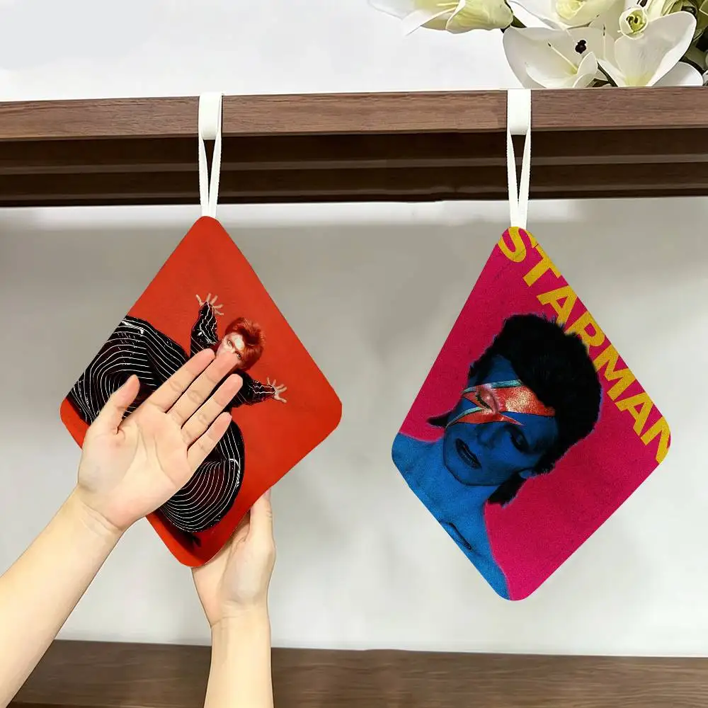 Hot Singer D-David B-Bowie Hanging Style Hand Wiping Towel, Polyester Cotton, Anti-fade for Indoor Kitchen Living Room