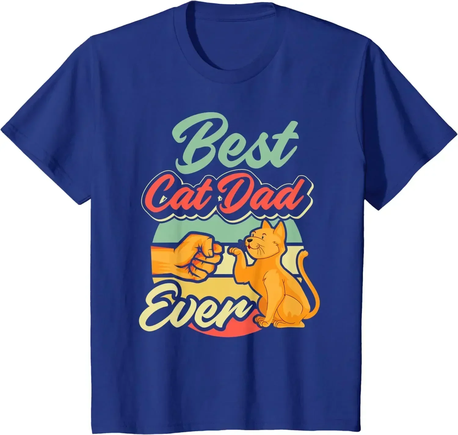 

Best Cat Dad Ever Retro Vintage Best Cat Father Gift T-Shirt Casual Cotton Daily Four Seasons Tees Graphic T Shirts